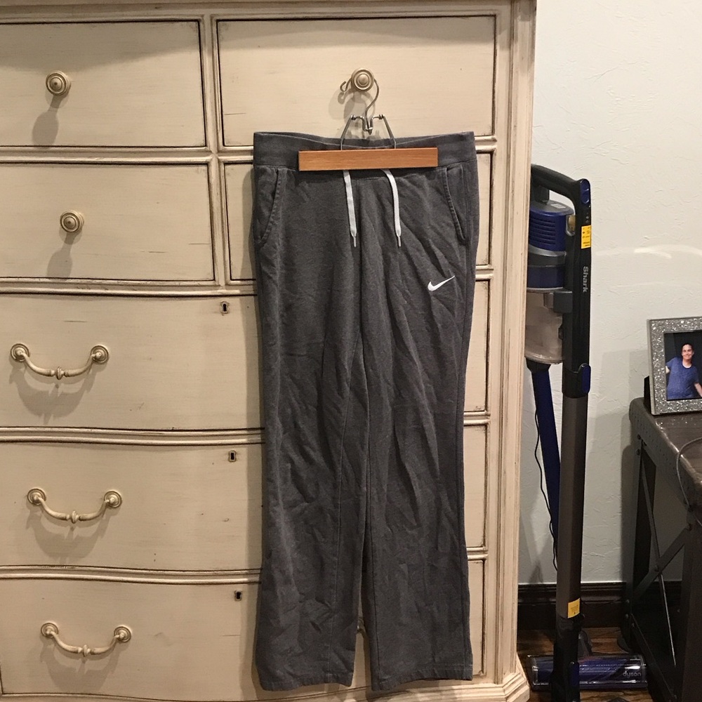 Nike Charcoal Sweatpants with White Swoosh